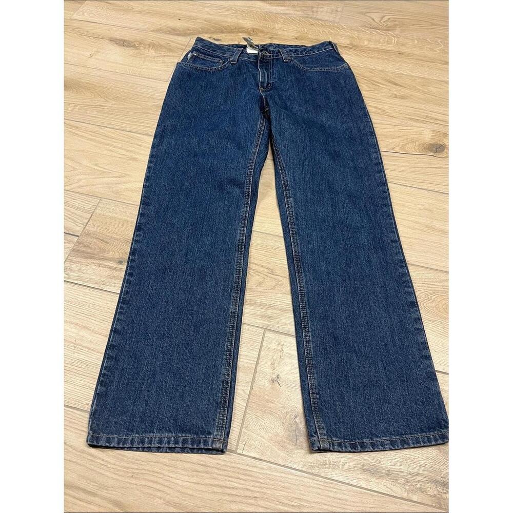 Carhartt Women's Straight-Leg Jeans in Dark Blue Denim